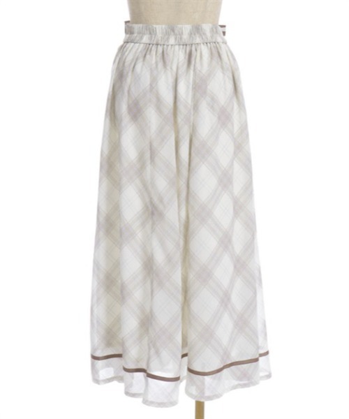 axes femme（アクシーズファム）の「シアーチェックフレアスカート（スカート・レディース・グリーン/キナリ/ラベンダー・FREE）」の16枚目の写真