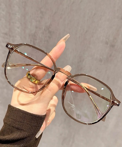 Bifrost（ビフレスト）の「クリアレンズファッションメガネ 伊達めがね（メガネ・レディース・ブラウン/ブラック・FREE）」の2枚目の写真