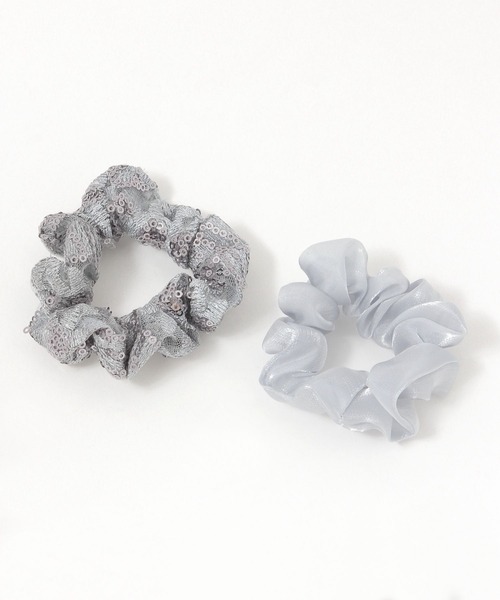 GLOBAL WORK（グローバルワーク）の「二点セットシュシュ/455547（シュシュ・レディース・ブラック/ブルー/グレー・ONE SIZE）」の1枚目の写真