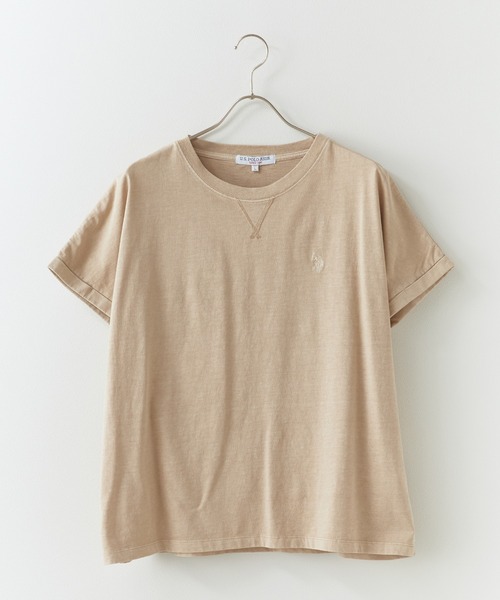 U.S. POLO ASSN.（ユーエスポロアッスン）の「U.S. POLO ASSN./ユーエスポロアッスン ピグメントガゼットTシャツ メンズ 秋物 秋服 2026年秋冬（Tシャツ/カットソー・メンズ・グリーン/ベージュ/パープル/スミクロ・L/M/S）」の3枚目の写真
