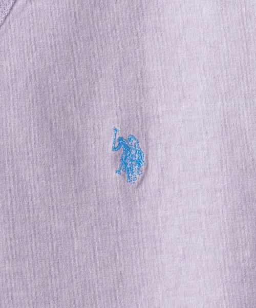 U.S. POLO ASSN.（ユーエスポロアッスン）の「U.S. POLO ASSN./ユーエスポロアッスン ピグメントガゼットTシャツ メンズ 秋物 秋服 2026年秋冬（Tシャツ/カットソー・メンズ・グリーン/ベージュ/パープル/スミクロ・L/M/S）」の9枚目の写真