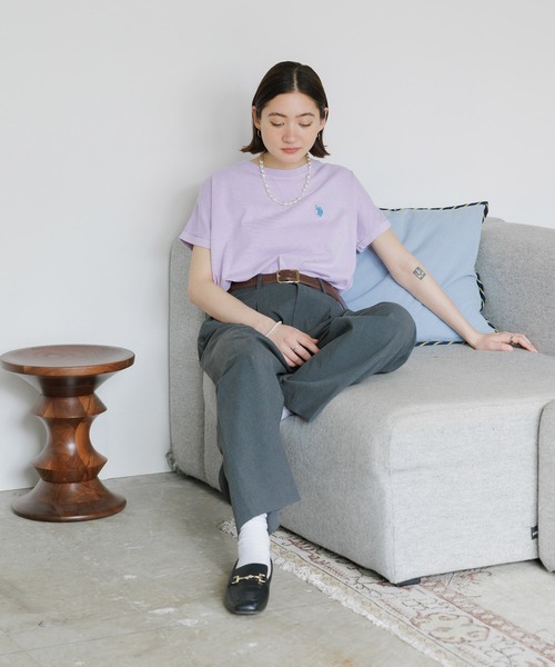 U.S. POLO ASSN.（ユーエスポロアッスン）の「U.S. POLO ASSN./ユーエスポロアッスン ピグメントガゼットTシャツ メンズ 秋物 秋服 2026年秋冬（Tシャツ/カットソー・メンズ・グリーン/ベージュ/パープル/スミクロ・L/M/S）」の19枚目の写真