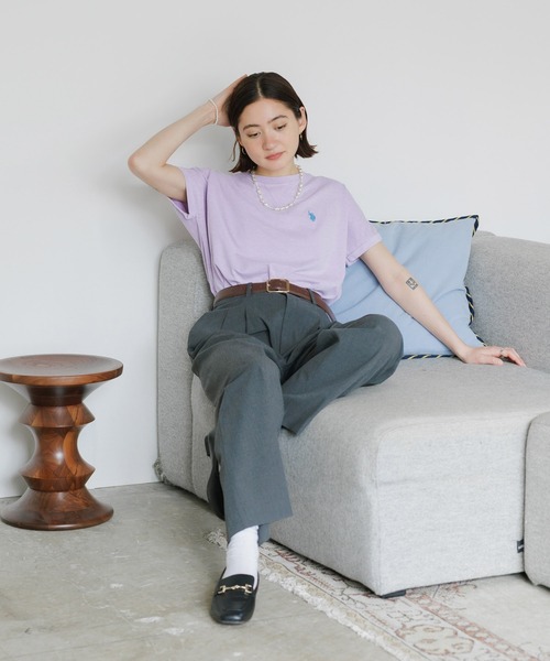 U.S. POLO ASSN.（ユーエスポロアッスン）の「U.S. POLO ASSN./ユーエスポロアッスン ピグメントガゼットTシャツ メンズ 秋物 秋服 2026年秋冬（Tシャツ/カットソー・メンズ・グリーン/ベージュ/パープル/スミクロ・L/M/S）」の18枚目の写真