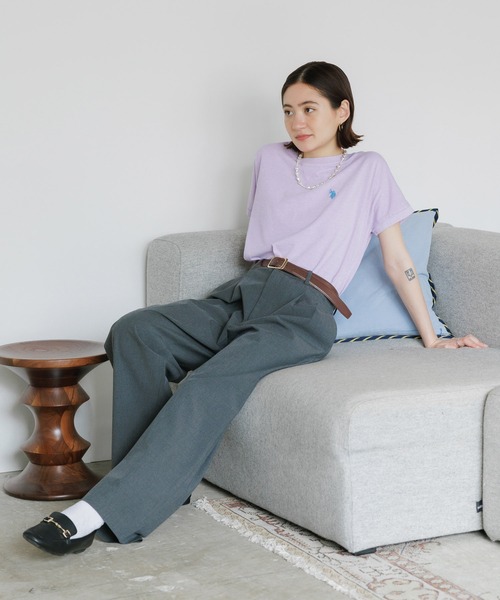 U.S. POLO ASSN.（ユーエスポロアッスン）の「U.S. POLO ASSN./ユーエスポロアッスン ピグメントガゼットTシャツ メンズ 秋物 秋服 2026年秋冬（Tシャツ/カットソー・メンズ・グリーン/ベージュ/パープル/スミクロ・L/M/S）」の17枚目の写真