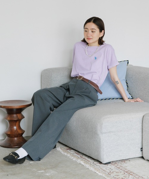 U.S. POLO ASSN.（ユーエスポロアッスン）の「U.S. POLO ASSN./ユーエスポロアッスン ピグメントガゼットTシャツ メンズ 秋物 秋服 2026年秋冬（Tシャツ/カットソー・メンズ・グリーン/ベージュ/パープル/スミクロ・L/M/S）」の16枚目の写真