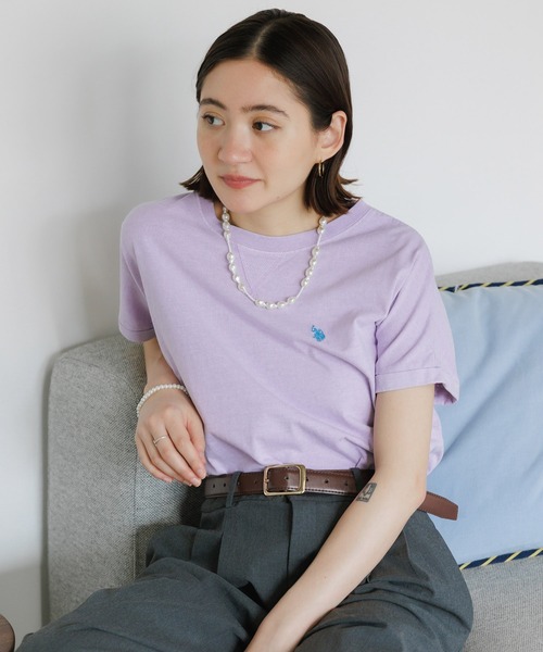 U.S. POLO ASSN.（ユーエスポロアッスン）の「U.S. POLO ASSN./ユーエスポロアッスン ピグメントガゼットTシャツ メンズ 秋物 秋服 2026年秋冬（Tシャツ/カットソー・メンズ・グリーン/ベージュ/パープル/スミクロ・L/M/S）」の21枚目の写真
