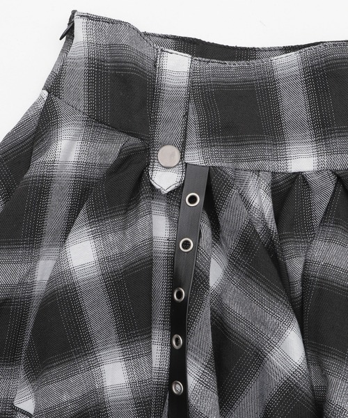 Figments（フィグメンツ）の「パンクイレヘムチェックスカパン（スカート・レディース・ブラック/レッド・FREE）」の15枚目の写真