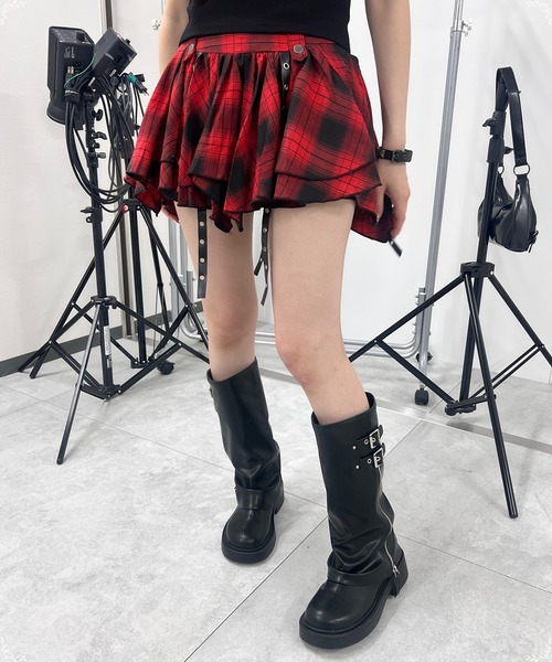 Figments（フィグメンツ）の「パンクイレヘムチェックスカパン（スカート・レディース・ブラック/レッド・FREE）」の21枚目の写真