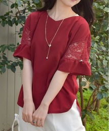 axes femme | 袖レース切替カットプルオーバー(Tシャツ/カットソー)