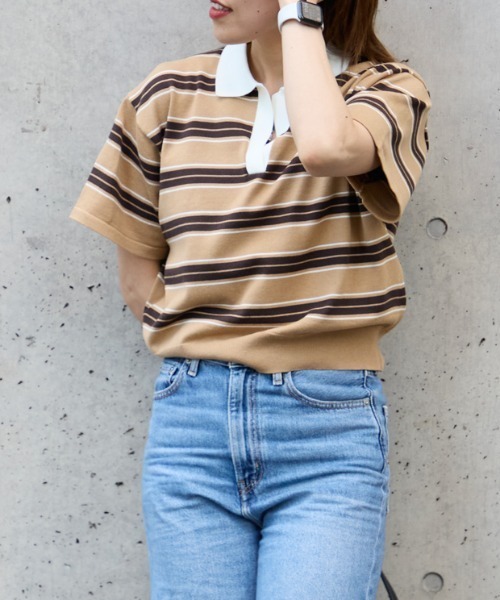 ★SANDRO★デニム ポロ カラー ニット ☆SANDRO☆デニム ポロ カラー ニット (sandro/Tシャツ
