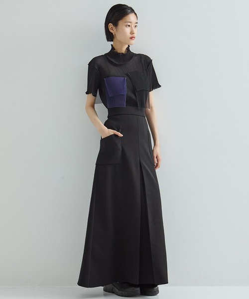WRAPINKNOT(ラッピンノット)の「【WRAPINKNOT/ラッピンノット】《STUDIOUS別注》FLARE SKIRT/フレアスカート(スカート・レディース・グレー/ホワイト/ブラック・1/0)」の5枚目の写真