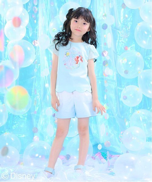 mezzo piano（メゾピアノ）の「クラデーション・デニム　フロントZIPショートパンツ（デニムパンツ・キッズ・ミント/サックスブルー/ピンク・140cm/130cm/120cm/110cm）」の3枚目の写真