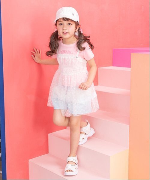 mezzo piano（メゾピアノ）の「クラデーション・デニム　フロントZIPショートパンツ（デニムパンツ・キッズ・ミント/サックスブルー/ピンク・140cm/130cm/120cm/110cm）」の21枚目の写真