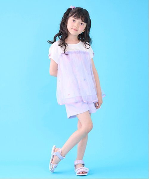 mezzo piano（メゾピアノ）の「クラデーション・デニム　フロントZIPショートパンツ（デニムパンツ・キッズ・ミント/サックスブルー/ピンク・140cm/130cm/120cm/110cm）」の17枚目の写真