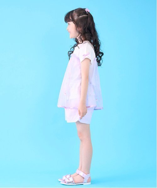 mezzo piano（メゾピアノ）の「クラデーション・デニム　フロントZIPショートパンツ（デニムパンツ・キッズ・ミント/サックスブルー/ピンク・140cm/130cm/120cm/110cm）」の16枚目の写真