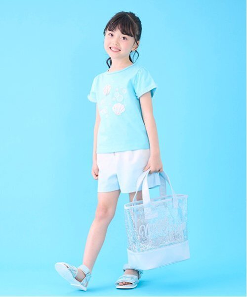 mezzo piano（メゾピアノ）の「クラデーション・デニム　フロントZIPショートパンツ（デニムパンツ・キッズ・ミント/サックスブルー/ピンク・140cm/130cm/120cm/110cm）」の12枚目の写真