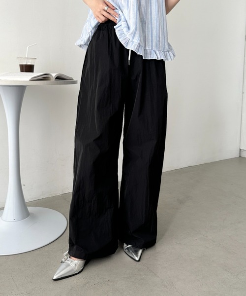 値下げ・BADBLOOD・サイドライン・ナイロンパンツ試着のみ ANPAS パンツ Nylon Fabric Side Line Color Switching Track