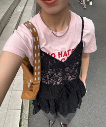 ベロアリボンレースキャミチュニック