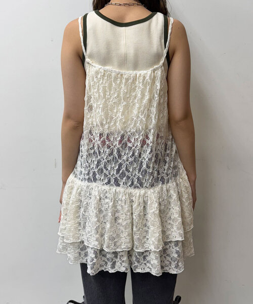 CIAOPANIC（チャオパニック）の「ベロアリボンレースキャミチュニック（チュニック・レディース・アイボリー/ブラウン/ブラック・ONE SIZE）」の16枚目の写真