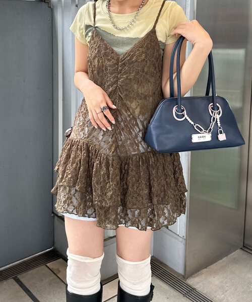 セール】ベロアリボンレースキャミチュニック（チュニック