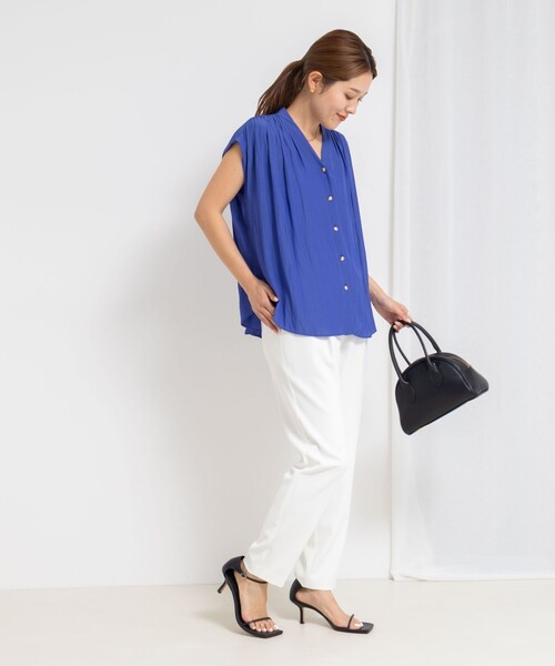 NOLLEY’S(ノーリーズ)の「《セットアップ対応》ウォッシャブルツイルイージーテーパードパンツ(その他パンツ・レディース・ホワイト/ネイビー/ブラック・34/40/38/36)」の6枚目の写真