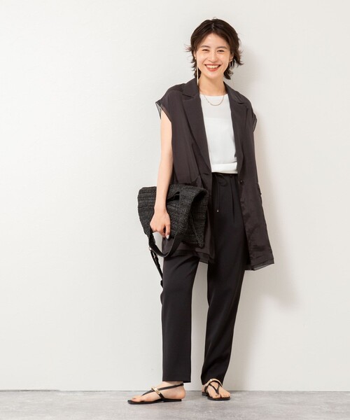 NOLLEY’S(ノーリーズ)の「《セットアップ対応》ウォッシャブルツイルイージーテーパードパンツ(その他パンツ・レディース・ホワイト/ネイビー/ブラック・34/40/38/36)」の22枚目の写真