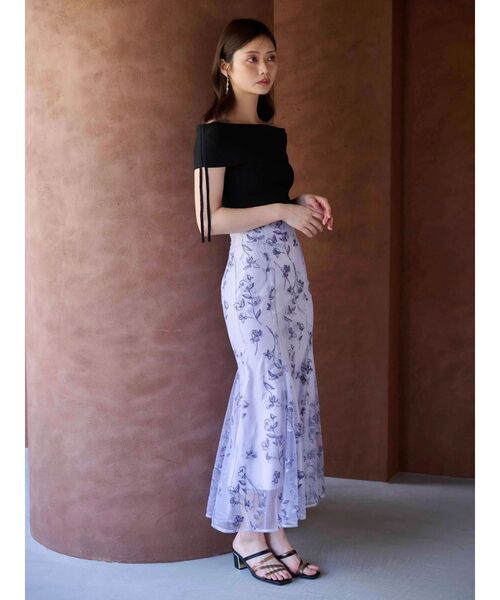 MERCURYDUO（マーキュリーデュオ）の「オフショルドロストニット（ニット/セーター・レディース・オフホワイト/ブラック/ベビーピンク・FREE）」の11枚目の写真