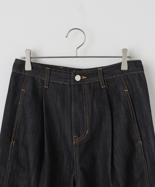 セール】ORR/オル Pleated Wide-leg Denim Jeans（デニムパンツ