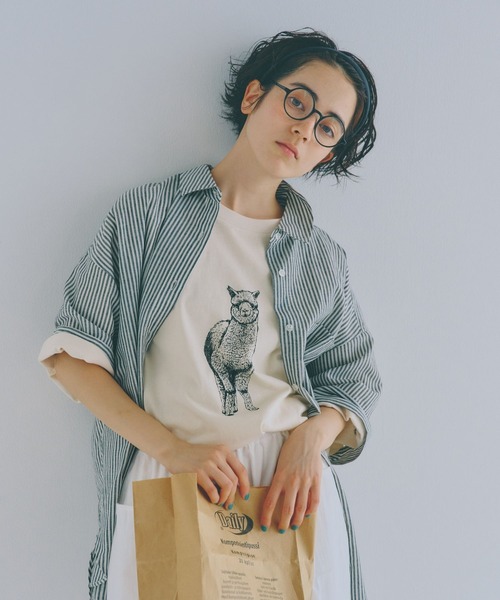 studio CLIP(スタディオクリップ)の「【UVカット・汗染み防止】アソートアニマルプリントTシャツ(Tシャツ/カットソー・レディース・スモーク/ピンク/グリーン/ベージュ/ブルー/ナチュラル・LARGE/MEDIUM)」の3枚目の写真