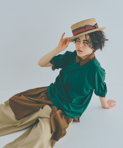 studio CLIP(スタディオクリップ)の「【UVカット・汗染み防止】アソートアニマルプリントTシャツ(Tシャツ/カットソー・レディース・スモーク/ピンク/グリーン/ベージュ/ブルー/ナチュラル・LARGE/MEDIUM)」の4枚目の写真