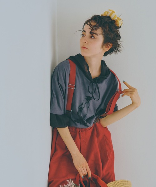 studio CLIP(スタディオクリップ)の「【UVカット・汗染み防止】アソートアニマルプリントTシャツ(Tシャツ/カットソー・レディース・スモーク/ピンク/グリーン/ベージュ/ブルー/ナチュラル・LARGE/MEDIUM)」の6枚目の写真