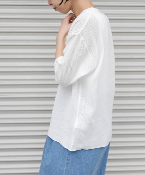 FORK&SPOON（フォークアンドスプーン）の「FORK&SPOON　メッシュ5分袖プルオーバー（Tシャツ/カットソー・レディース・ブラック/オフホワイト/ブラウン・1）」の8枚目の写真