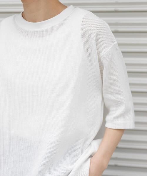 FORK&SPOON（フォークアンドスプーン）の「FORK&SPOON　メッシュ5分袖プルオーバー（Tシャツ/カットソー・レディース・ブラック/オフホワイト/ブラウン・1）」の12枚目の写真