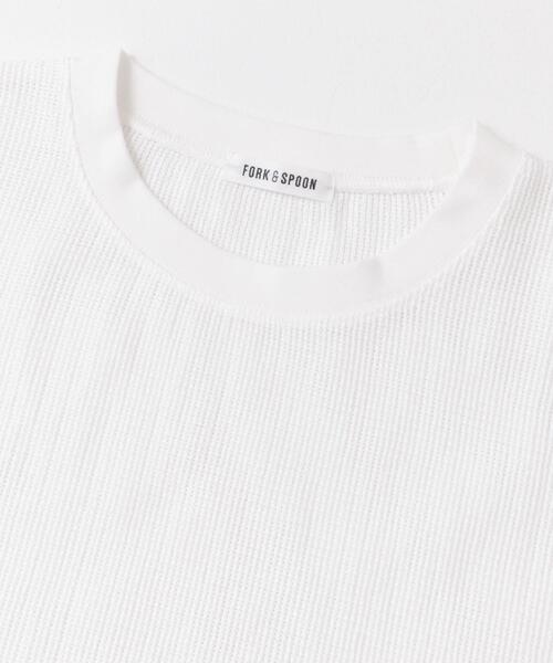 FORK&SPOON（フォークアンドスプーン）の「FORK&SPOON　メッシュ5分袖プルオーバー（Tシャツ/カットソー・レディース・ブラック/オフホワイト/ブラウン・1）」の15枚目の写真