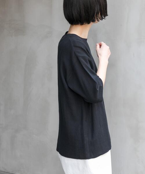 FORK&SPOON（フォークアンドスプーン）の「FORK&SPOON　メッシュ5分袖プルオーバー（Tシャツ/カットソー・レディース・ブラック/オフホワイト/ブラウン・1）」の17枚目の写真