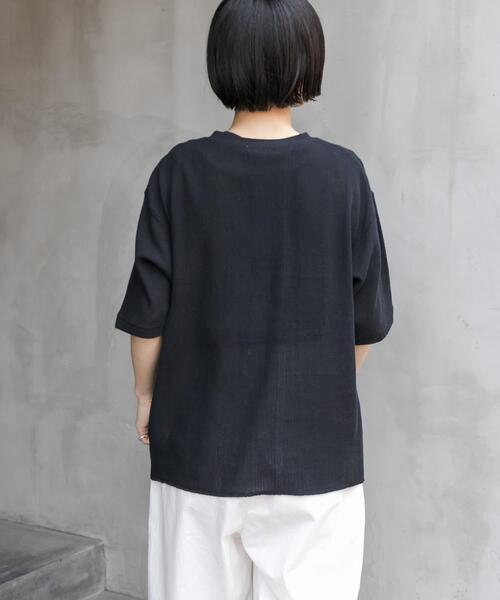 FORK&SPOON（フォークアンドスプーン）の「FORK&SPOON　メッシュ5分袖プルオーバー（Tシャツ/カットソー・レディース・ブラック/オフホワイト/ブラウン・1）」の19枚目の写真