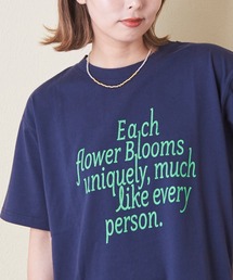 CUBE SUGAR（キューブシュガー）の「21/-シルケット風天竺接触冷感ロゴプリントTシャツ（Tシャツ/カットソー）」
