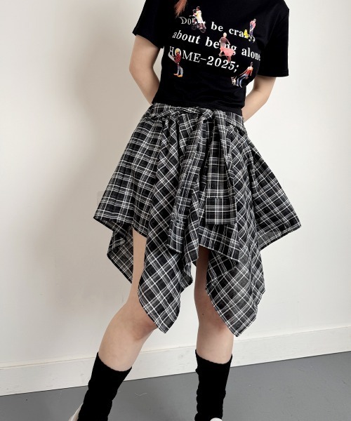 【関税・送料無料】Miss Patina★Galloway チェック柄 スカート セール】チェック柄切替デザインスカート（スカート）｜RANAN