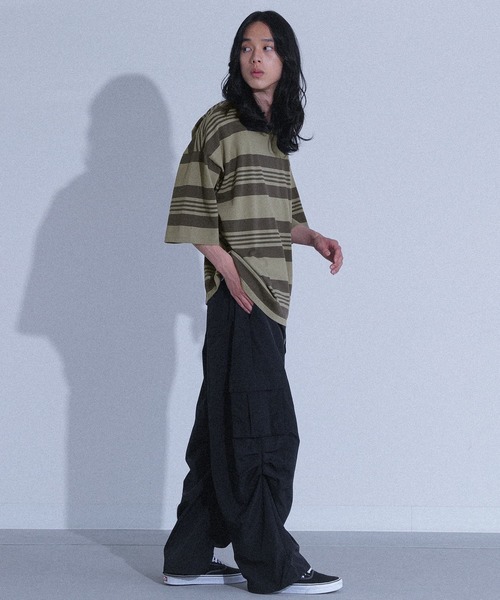 MDR（エムディアール）の「マルチボーダー半袖Ｔシャツ（Tシャツ/カットソー・メンズ・グレー/ブラック・L/M）」の15枚目の写真