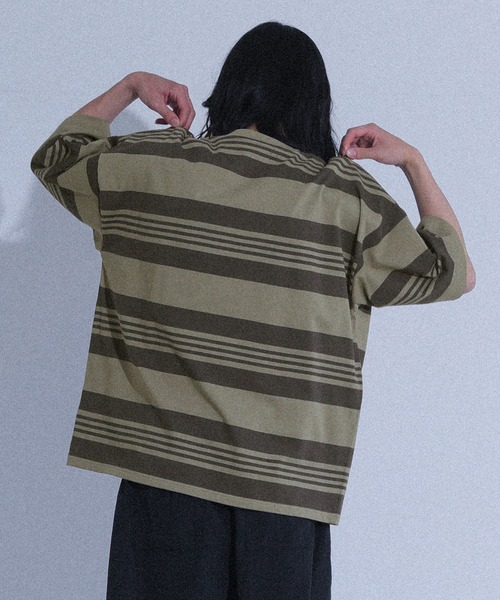 MDR（エムディアール）の「マルチボーダー半袖Ｔシャツ（Tシャツ/カットソー・メンズ・グレー/ブラック・L/M）」の12枚目の写真
