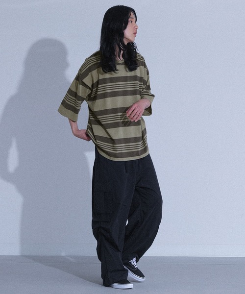 MDR（エムディアール）の「マルチボーダー半袖Ｔシャツ（Tシャツ/カットソー・メンズ・グレー/ブラック・L/M）」の16枚目の写真