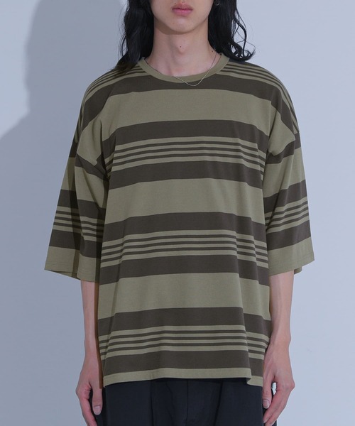 MDR（エムディアール）の「マルチボーダー半袖Ｔシャツ（Tシャツ/カットソー・メンズ・グレー/ブラック・L/M）」の18枚目の写真