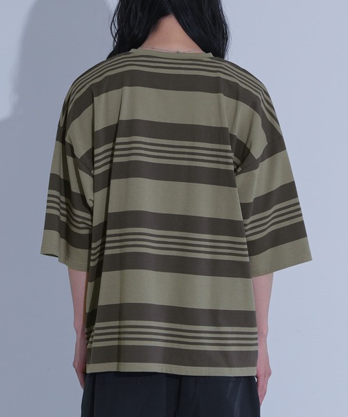 MDR（エムディアール）の「マルチボーダー半袖Ｔシャツ（Tシャツ/カットソー・メンズ・グレー/ブラック・L/M）」の20枚目の写真