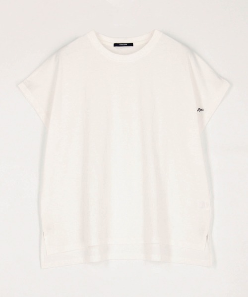 Grand PARK（グランドパーク）の「ワンポイント刺繍 ドルマンTシャツ（Tシャツ/カットソー・レディース・チャコールグレー/カーキ/ホワイト/テラコッタ・FREE）」の5枚目の写真