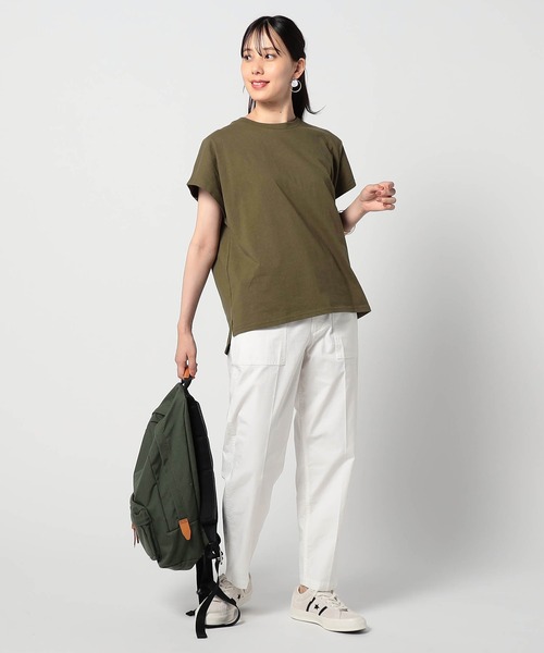 Grand PARK（グランドパーク）の「ワンポイント刺繍 ドルマンTシャツ（Tシャツ/カットソー・レディース・チャコールグレー/カーキ/ホワイト/テラコッタ・FREE）」の18枚目の写真