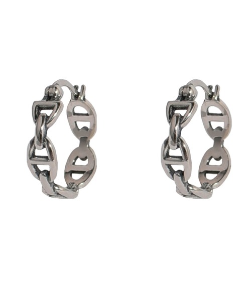 H.O.V(フォブ)の「【H.O.V】CONNECT HOOP PIERCE /コネクト フープ ピアス ユニセックス(ピアス(両耳用)・レディース・シルバー・FREE)」の3枚目の写真