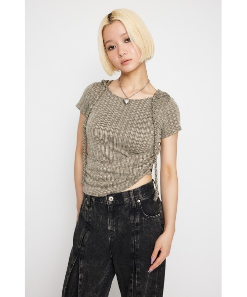 LAGUA GEM(ラグアジェム)の「HOODIE BRAID トップス(パーカー・レディース・ブラック/カーキ/ブルー・FREE)」の15枚目の写真