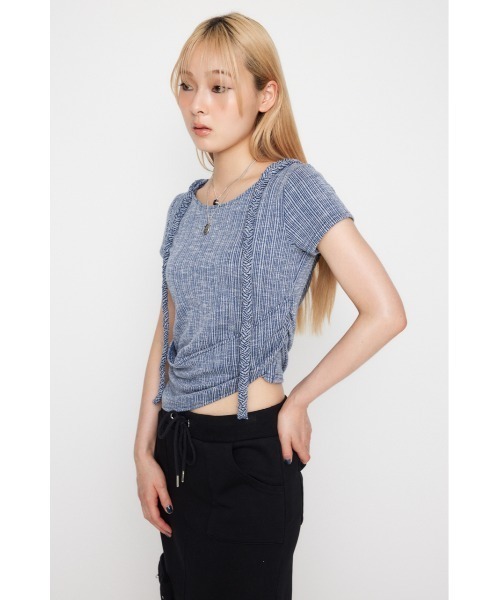 LAGUA GEM(ラグアジェム)の「HOODIE BRAID トップス(パーカー・レディース・ブラック/カーキ/ブルー・FREE)」の20枚目の写真