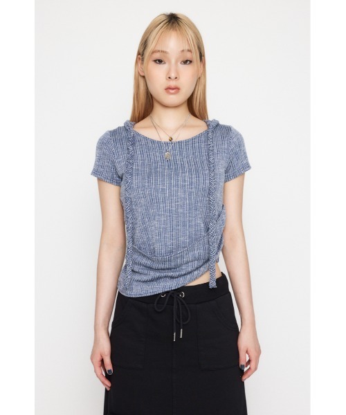 LAGUA GEM(ラグアジェム)の「HOODIE BRAID トップス(パーカー・レディース・ブラック/カーキ/ブルー・FREE)」の18枚目の写真