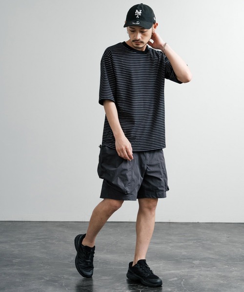 Audience（オーディエンス）の「Audience オーディエンス 綿ナイロンキャンバスサイドドローコードワイドカーゴショーツ AUD3641（カーゴパンツ・メンズ・ベージュ/オリーブ/ブラック/スミクロ・L/M）」の13枚目の写真